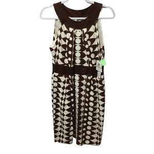 Donna Morgan 12 P Brown and Cream Dress NWT 100% Linen!